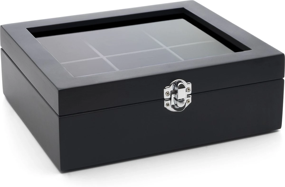 Bredemeijer - Theedoos 6-vaks venster bamboe zwart Bredemeijer - Theedoos 6-vaks Venster Bamboe Zwart -LAVAZZA Winkel 1200x790 2