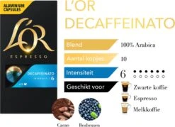 L'OR Espresso Decaffeinato Koffiecups - Intensiteit 6/12 - 10 X 10 Capsules -LAVAZZA Winkel 1200x868 1