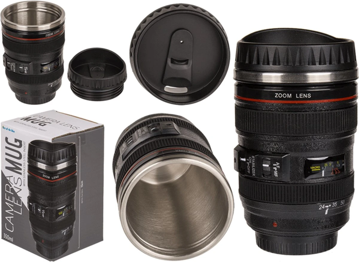 Camera Lens Mok 13,5x8cm thermosbeker Out Of The Blue Camera Lens Mok 13,5x8cm Thermosbeker -LAVAZZA Winkel 1200x877 1