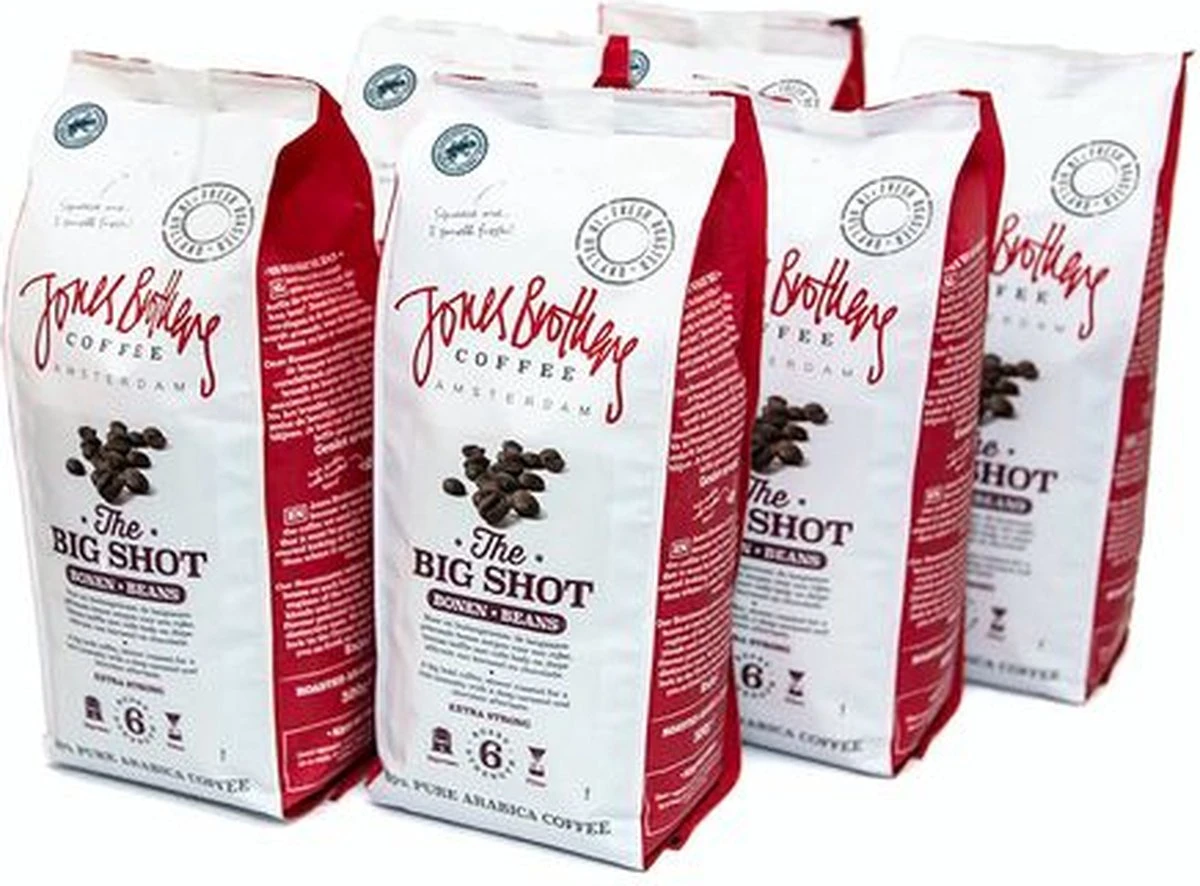 Jones Brothers Coffee The Big Shot koffiebonen - 6 x 500 gram Jones Brothers Coffee The Big Shot Koffiebonen - 6 X 500 Gram -LAVAZZA Winkel 1200x886 1