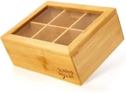 Bambuswald© Houten Theedoos Met 6 Vakken Gemaakt Van 100% Duurzame Bamboe -LAVAZZA Winkel 1200x888