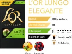 L'OR Lungo Elegante Koffiecups - Intensiteit 6/12 - 10 X 10 Capsules 5 L'OR Lungo Elegante Koffiecups - Intensiteit 6/12 - 10 X 10 Capsules -LAVAZZA Winkel 1200x893