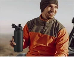 Thermosfles - Onyx Black - 1 Liter - Extra Dop Met Rietje & Drinktuit - Thermosflessen - Isoleerfles - BPA Vrij - Lekvrij - Thermoskan - Isoleerbeker - Thermosbeker -LAVAZZA Winkel 1200x926