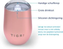 TIGR Cups - Drinkbekers - Thermosbekers - RVS - Set Van 2 - 350ml - Zwart/Rosé Goud -LAVAZZA Winkel 1200x930