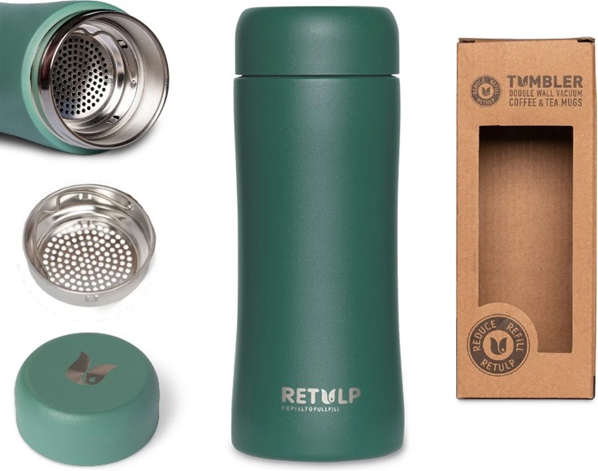 Retulp - Tumbler Thermosbeker - Teal Green - 300 ml - Thermosfles - Groen Retulp - Tumbler Thermosbeker - Teal Green - 300 Ml - Thermosfles - Groen -LAVAZZA Winkel
