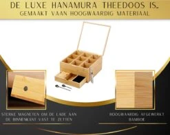 Hanamura Luxe Theedoos 9 Vaks – Lade Voor Losse Thee – Incl. Thee-ei, Theelepels, En Suikerdoos -LAVAZZA Winkel 1200x958 5