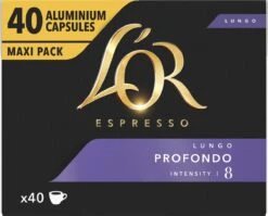 L'OR Lungo Profondo Koffiecups - Intensiteit 8/12 - 4 X 40 Capsules -LAVAZZA Winkel 1200x966 3