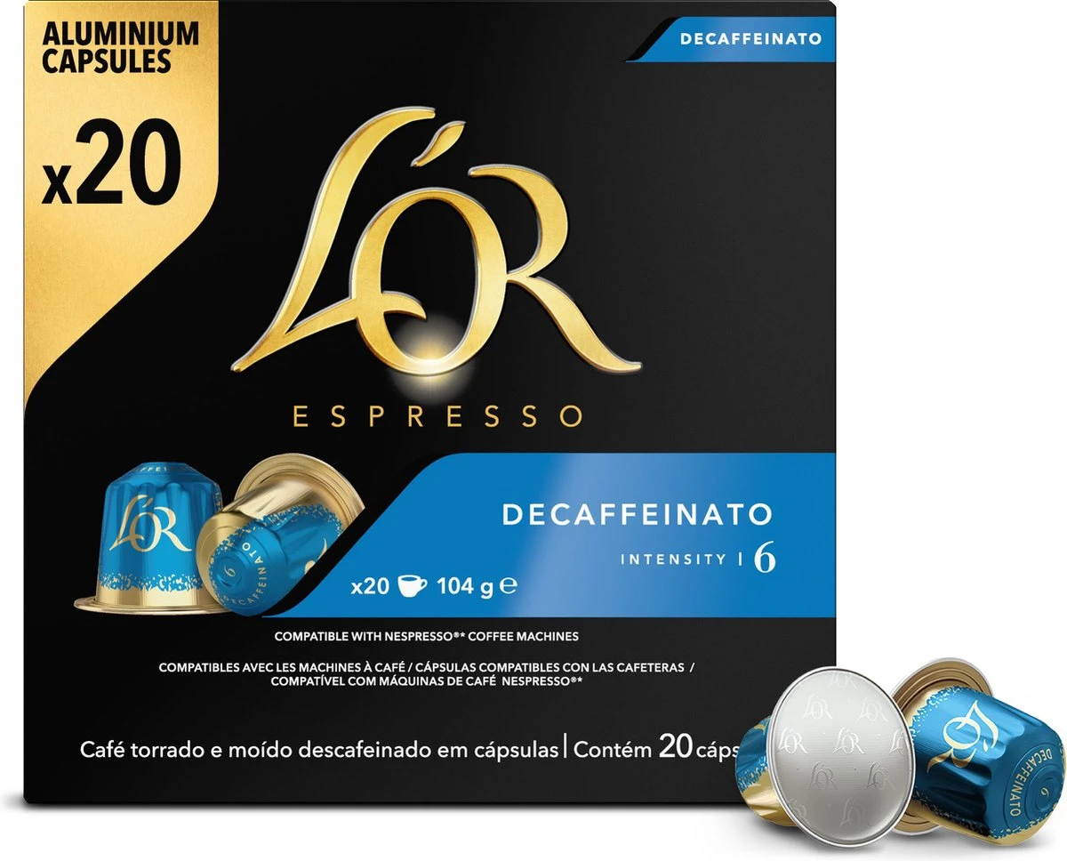 L'OR Espresso Decaffeinato (6) - 10 x 20 Koffiecups L'OR Espresso Decaffeinato (6) - 10 X 20 Koffiecups -LAVAZZA Winkel 1200x968 2