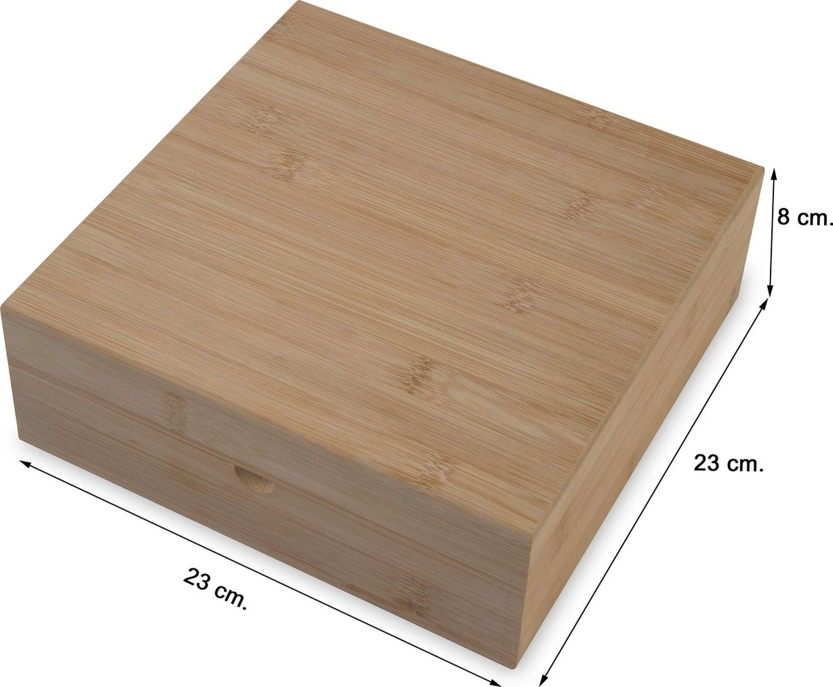 Theedoos van ZENZYTEA® - Bamboe - Theedoos 9 vaks - Inclusief 3 theeblikken voor losse thee - Geschikt voor Grote & Kleine theezakjes - Vierkant - Grote vakken - Luxe verpakking - Cadeau Theedoos Van ZENZYTEA® - Bamboe - Theedoos 9 Vaks - Inclusief 3 Theeblikken Voor Losse Thee - Geschikt Voor Grote & Kleine Theezakjes - Vierkant - Grote Vakken - Luxe Verpakking - Cadeau -LAVAZZA Winkel