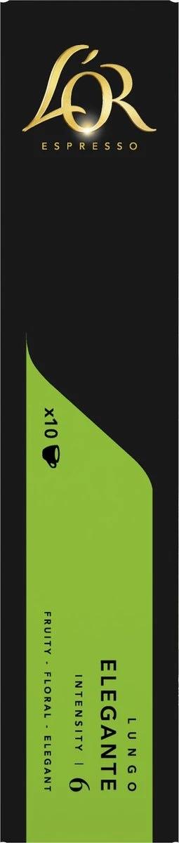 L'OR Lungo Elegante Koffiecups - Intensiteit 6/12 - 10 x 10 capsules L'OR Lungo Elegante Koffiecups - Intensiteit 6/12 - 10 X 10 Capsules -LAVAZZA Winkel 255x1200 10