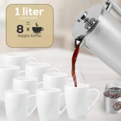 Rochester French Press - Cafetiere Met Bonenpotje - Koffiemaker - 1 Liter - Vaatwasserbestendig – Dubbelwandig - RVS 8 Rochester French Press - Cafetiere Met Bonenpotje - Koffiemaker - 1 Liter - Vaatwasserbestendig – Dubbelwandig - RVS -LAVAZZA Winkel 3813902 2e521fb7