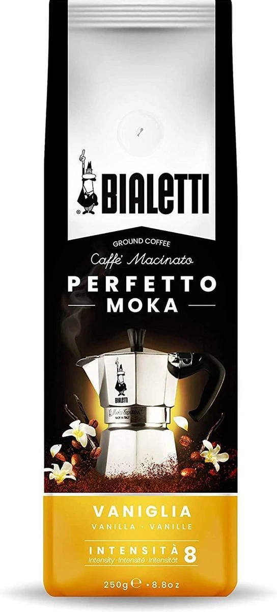 Bialetti Perfetto Moka Vaniglia (vanille) gemalen koffie – 250gr Bialetti Perfetto Moka Vaniglia (vanille) Gemalen Koffie – 250gr -LAVAZZA Winkel 544x1200 1