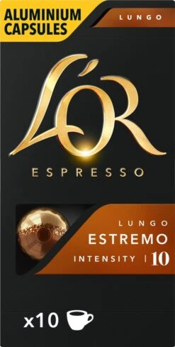 L'OR Lungo Estremo Koffiecups - Intensiteit 10/12 - 10 X 10 Capsules -LAVAZZA Winkel 606x1200 3