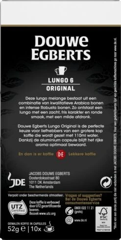 Douwe Egberts Lungo Original Koffiecups - Intensiteit 6/12 - 10 X 10 Capsules -LAVAZZA Winkel 607x1200 5