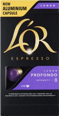 L'OR Lungo Profondo Koffiecups - Intensiteit 8/12 - 10 X 10 Capsules -LAVAZZA Winkel 608x1200 1