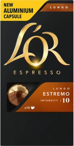 L'OR Lungo Estremo Koffiecups - Intensiteit 10/12 - 10 X 10 Capsules -LAVAZZA Winkel 612x1200