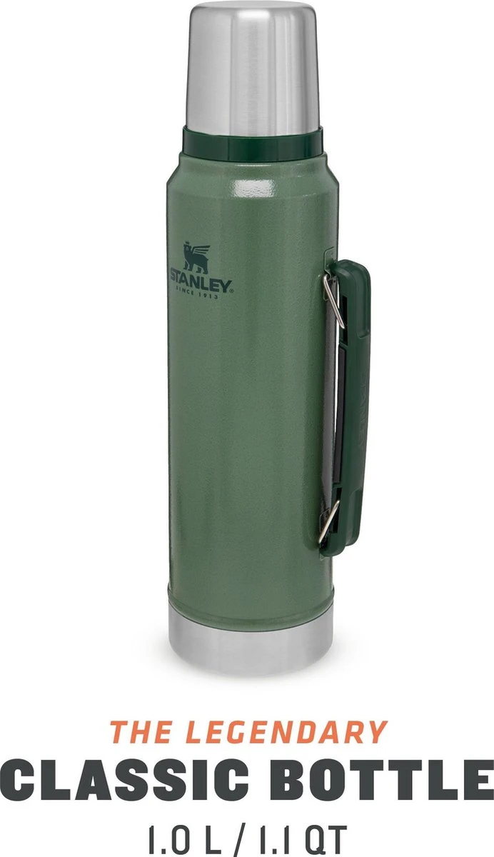Stanley The Legendary Classic Bottle 1,00L - thermosfles - Hammertone Green Stanley The Legendary Classic Bottle 1,00L - Thermosfles - Hammertone Green -LAVAZZA Winkel