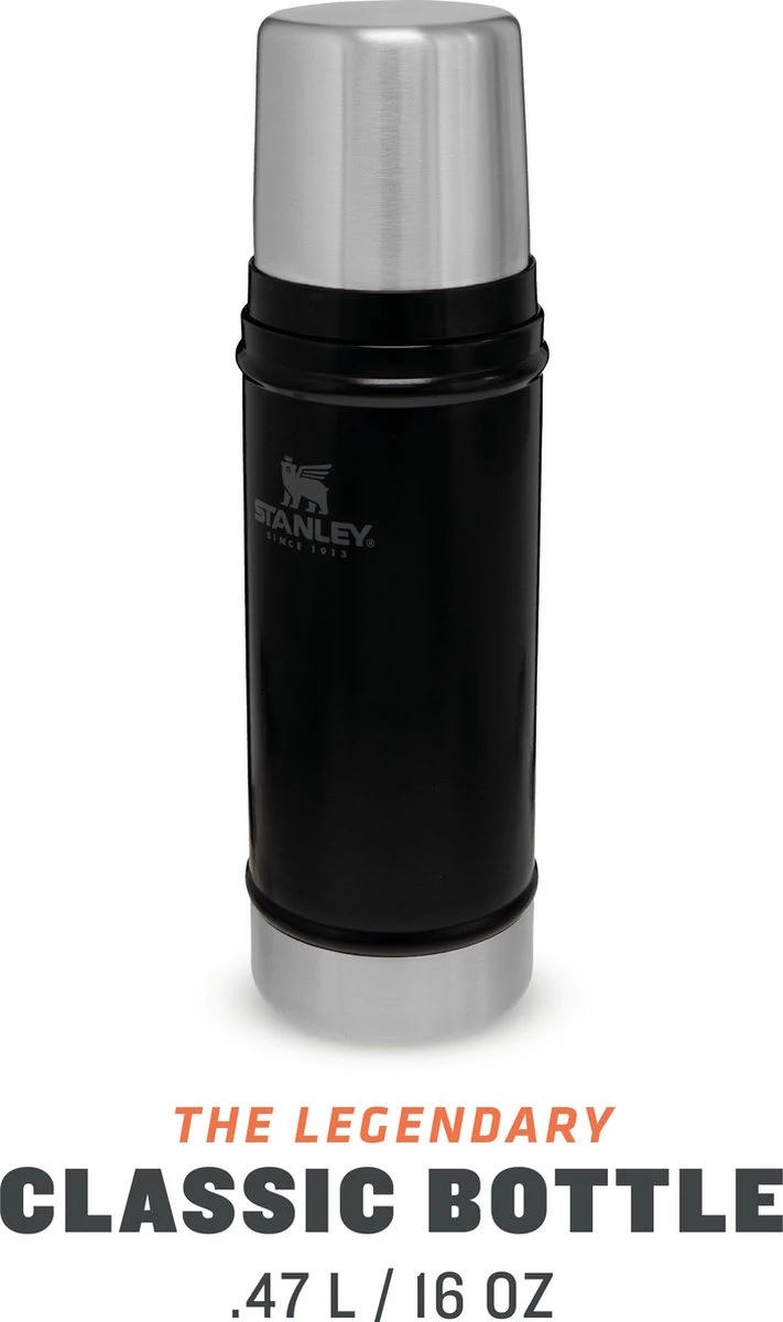 Stanley The Legendary Classic Bottle 0,47L - thermosfles - Matte Black Stanley The Legendary Classic Bottle 0,47L - Thermosfles - Matte Black -LAVAZZA Winkel