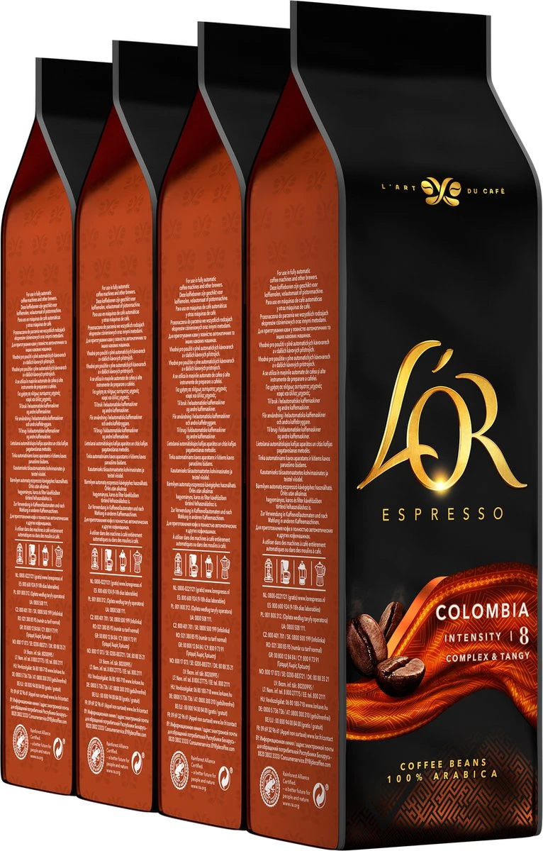 L'OR Espresso Origins Colombia Koffiebonen (8) - 4 x 500 gram L'OR Espresso Origins Colombia Koffiebonen (8) - 4 X 500 Gram -LAVAZZA Winkel 766x1200 3