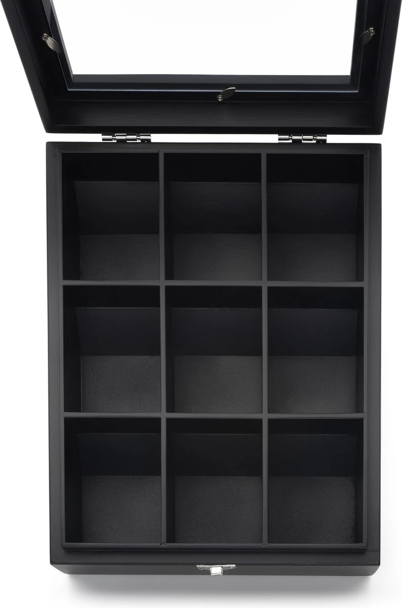 Bredemeijer - Theedoos 9-vaks venster bamboe zwart Bredemeijer - Theedoos 9-vaks Venster Bamboe Zwart -LAVAZZA Winkel 794x1200 1