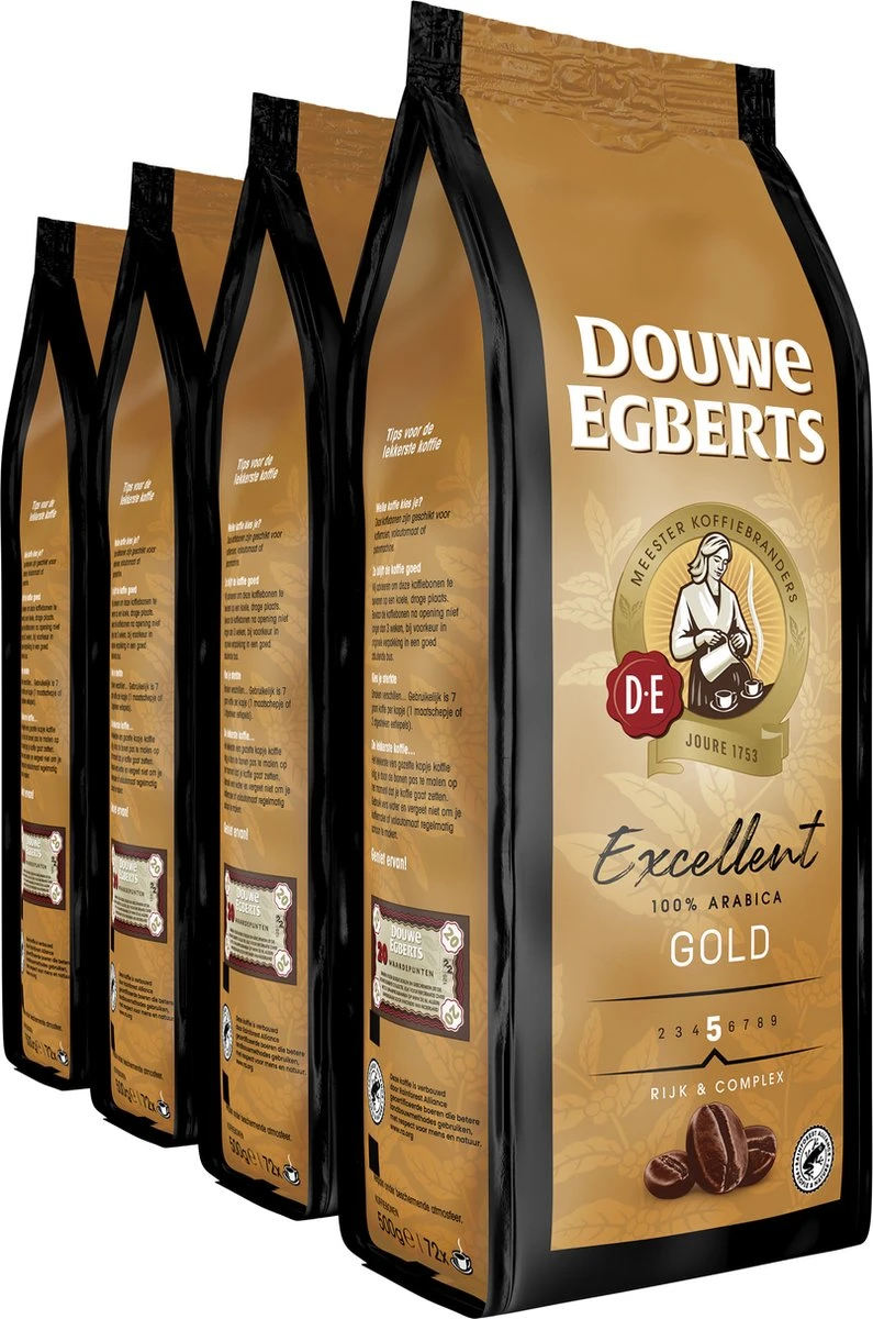 Douwe Egberts Excellent Gold Koffiebonen - 4 x 500 gram Douwe Egberts Excellent Gold Koffiebonen - 4 X 500 Gram -LAVAZZA Winkel 795x1200 4