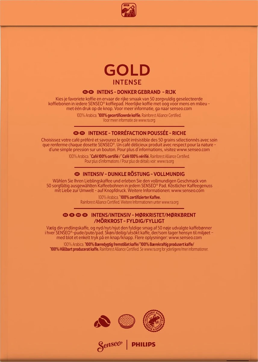 Senseo Gold Intense Koffiepads - 7/9 Intensiteit - 4 x 36 pads Senseo Gold Intense Koffiepads - 7/9 Intensiteit - 4 X 36 Pads -LAVAZZA Winkel 857x1200 1
