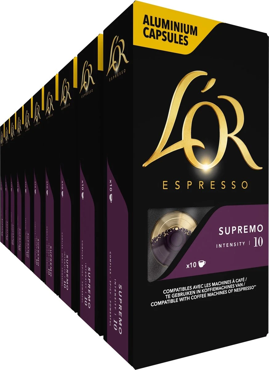 L'OR Espresso Supremo Koffiecups - Intensiteit 10/12 - 10 x 10 capsules L'OR Espresso Supremo Koffiecups - Intensiteit 10/12 - 10 X 10 Capsules -LAVAZZA Winkel 874x1200 3