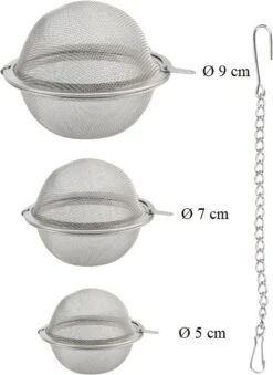 Merkloos Thee Zeef Set 3 Stuks Ø 9 / Ø 7 / Ø 5 - Thee/kruiden Kogel RVS -Thee Ei RVS - Kruiden Zeef/filter RVS -LAVAZZA Winkel 875x1200 5