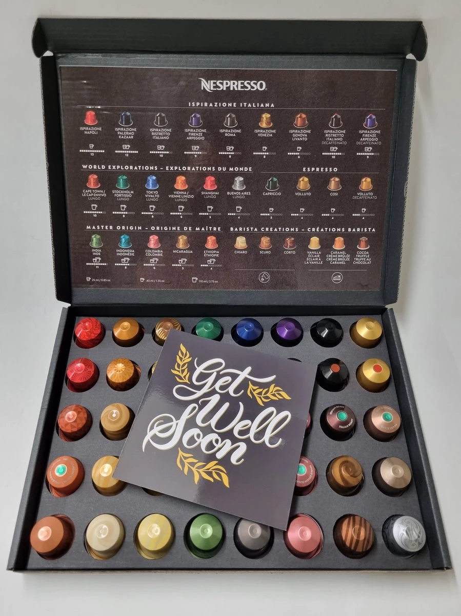 Koffie Proeverij Pakket groot 40 stuks verschillende smaken met Mystery Card 'Get well soon' met persoonlijke (video) boodschap | Verjaardag | Sinterklaas | Kerstpakket | Vaderdag | Moederdag | Jubileum | Valentijnsdag Koffie Proeverij Pakket Groot 40 Stuks Verschillende Smaken Met Mystery Card 'Get Well Soon' Met Persoonlijke (video) Boodschap | Verjaardag | Sinterklaas | Kerstpakket | Vaderdag | Moederdag | Jubileum | Valentijnsdag -LAVAZZA Winkel 899x1200 13