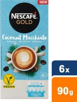 Nescafé Gold Coconut Macchiato Oploskoffie - 6 Doosjes à 6 Zakjes -LAVAZZA Winkel 901x1200