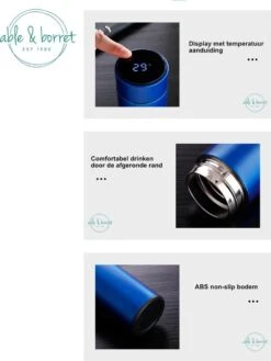 Thermoskan - Thermosfles 500 Ml - Temperatuur Display - 500 Ml - RVS - Wit - Able & Borret -LAVAZZA Winkel 902x1200