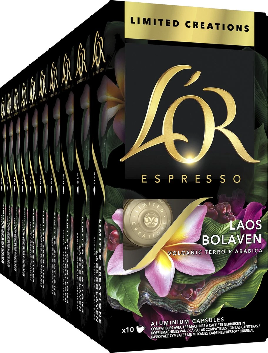 L'OR Espresso Limited Creations Laos Bolaven Koffiecups - Intensiteit 7/12 - 10 x 10 Capsules L'OR Espresso Limited Creations Laos Bolaven Koffiecups - Intensiteit 7/12 - 10 X 10 Capsules -LAVAZZA Winkel 912x1200 1
