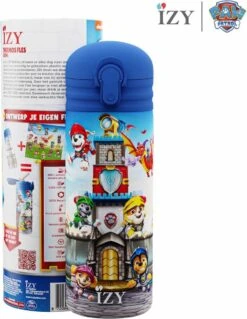 IZY Bottles X Paw Patrol - Rescue Knights | 350 ML | Kinderen | Thermosfles | Drinkfles | Waterfles | Schoolfles | Isoleerfles | Beker | Drinkbeker | Koud | Warm | Fles | Kinder | Back To School | 350ml -LAVAZZA Winkel 930x1200