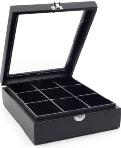 Bredemeijer - Theedoos 9-vaks Venster Bamboe Zwart 2 Bredemeijer - Theedoos 9-vaks Venster Bamboe Zwart -LAVAZZA Winkel 981x1200