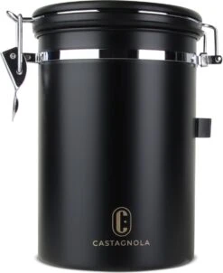 Castagnola Koffie Bewaarbus - Luchtdicht Met CO2 Uitlaat - Voor 600 Gram Koffiebonen - Koffieblik Matzwart Voorraadbussen - Voorraadbus - 1.8L -LAVAZZA Winkel 983x1200 1